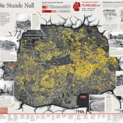 Berlín: Mapa de los edificios destruidos en la Segunda Guerra Mundial (1945)