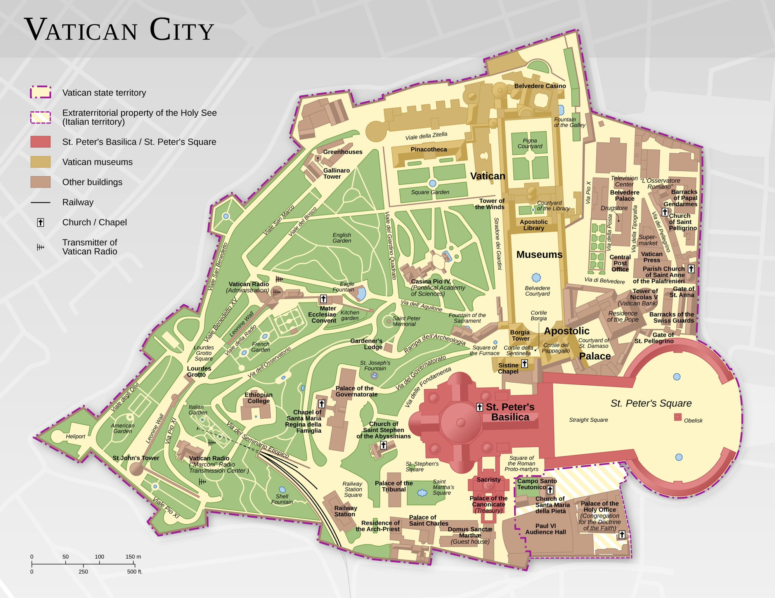 Map of Vatican City (2013) Map of Vatican City (2013)