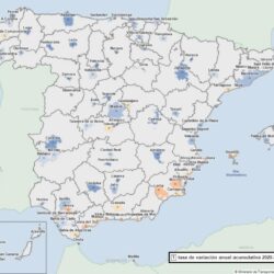 Mapa de las áreas urbanas de España (2021)