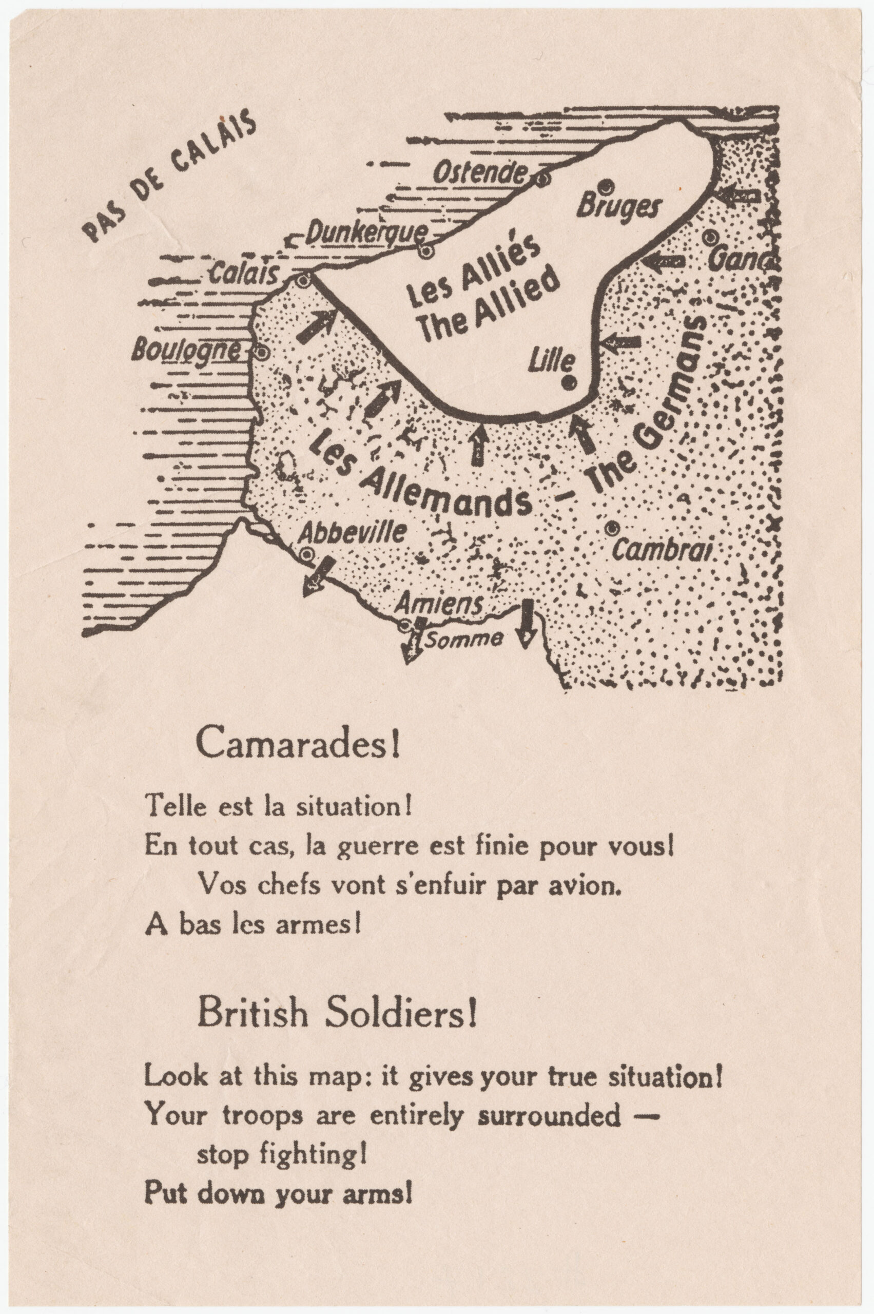 Los panfletos aéreos de Dunkerque (1940)