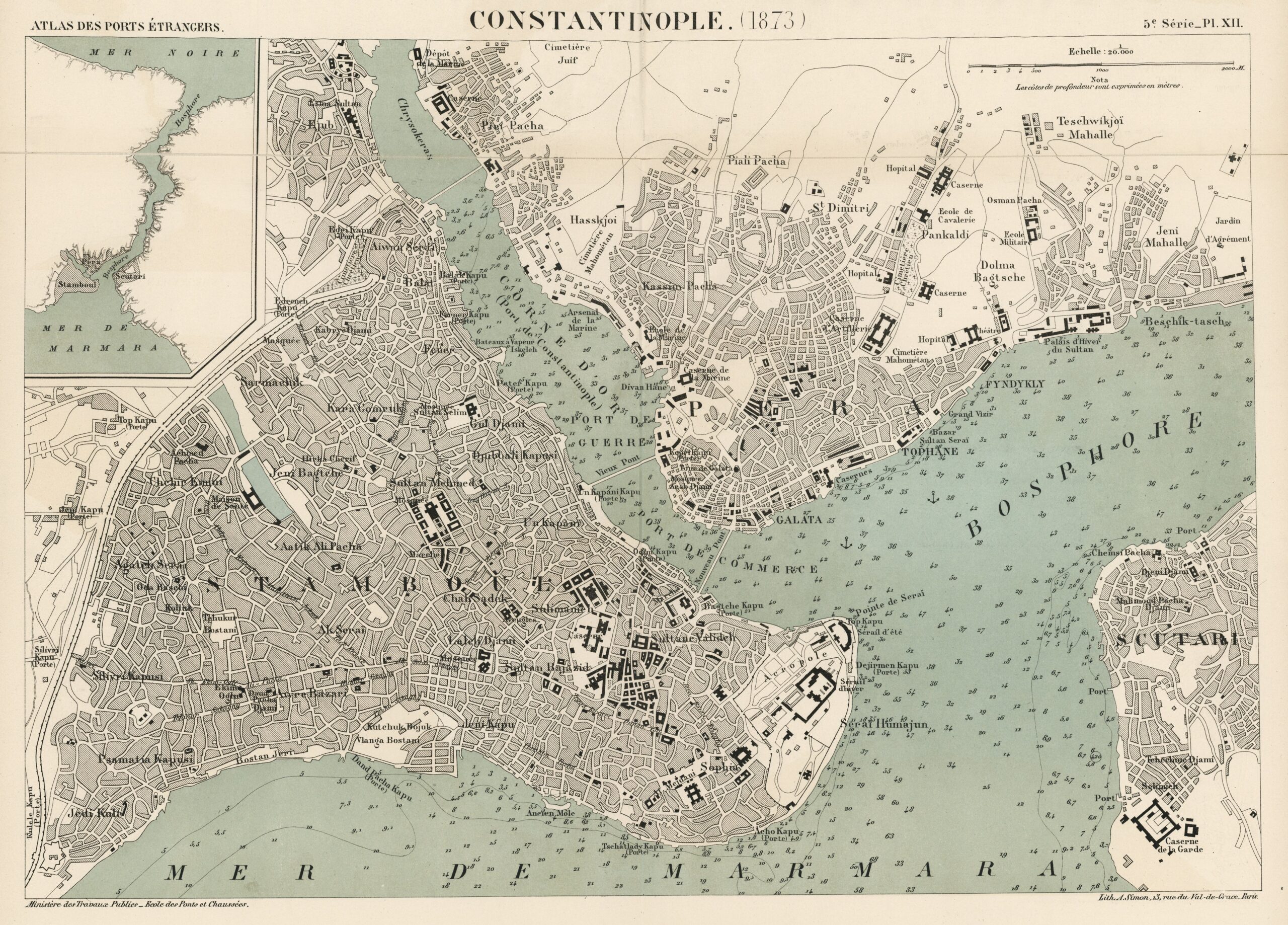 Mapa de Constantinopla (1873)