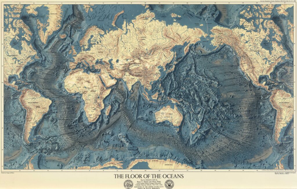 Mapa de los fondos oceánicos (1976)