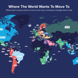 El destino deseado para emigrar de cada país (2020)