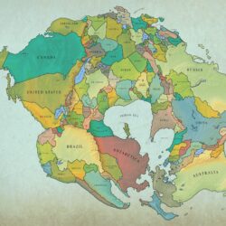 Mapa político de Pangea Última (2020)