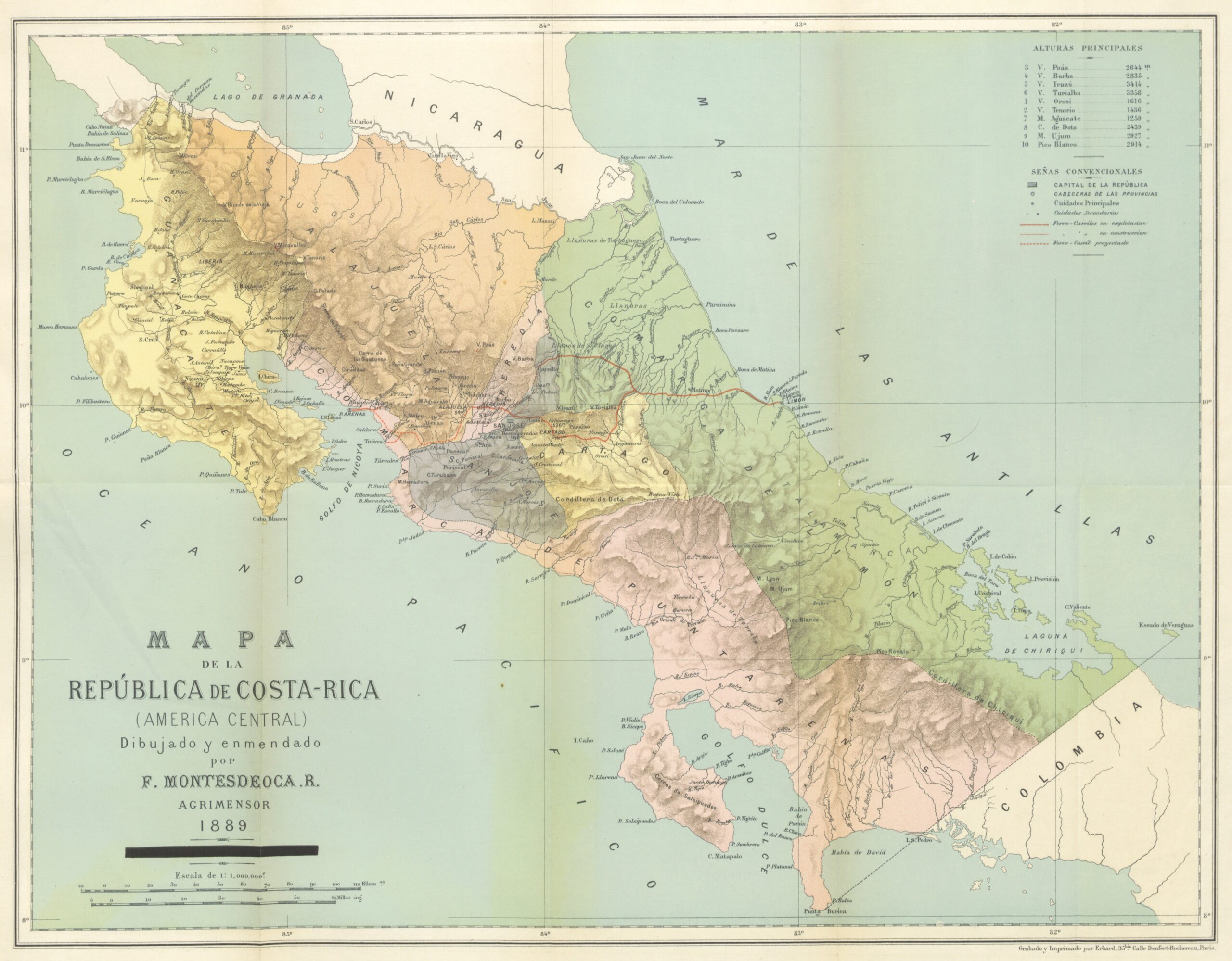 Mapa de la República de Costa Rica (1889)