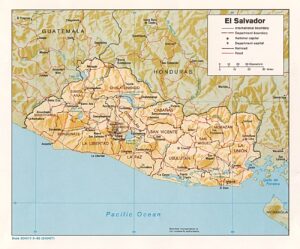 Physical and political map of El Salvador (1980)