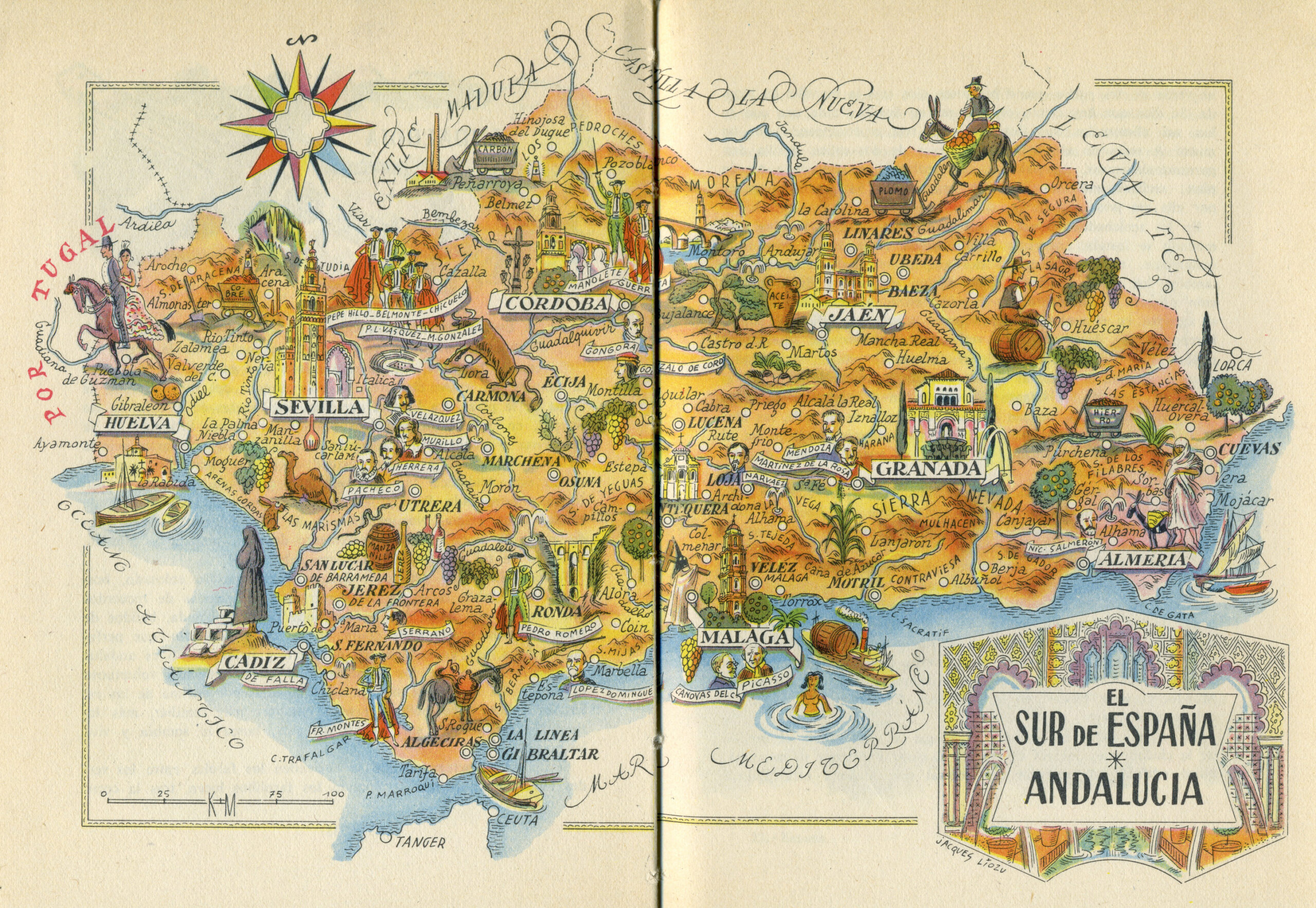Mapa turístico del Sur de España (1953)