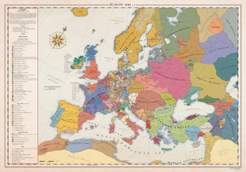 Mapa político de Europa (1444)