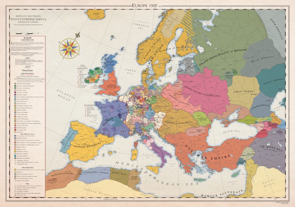 Mapa político de Europa (1500)