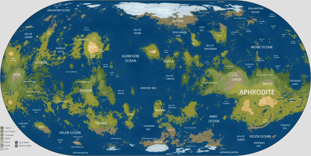 Mapa de Venus terraformado (2022)