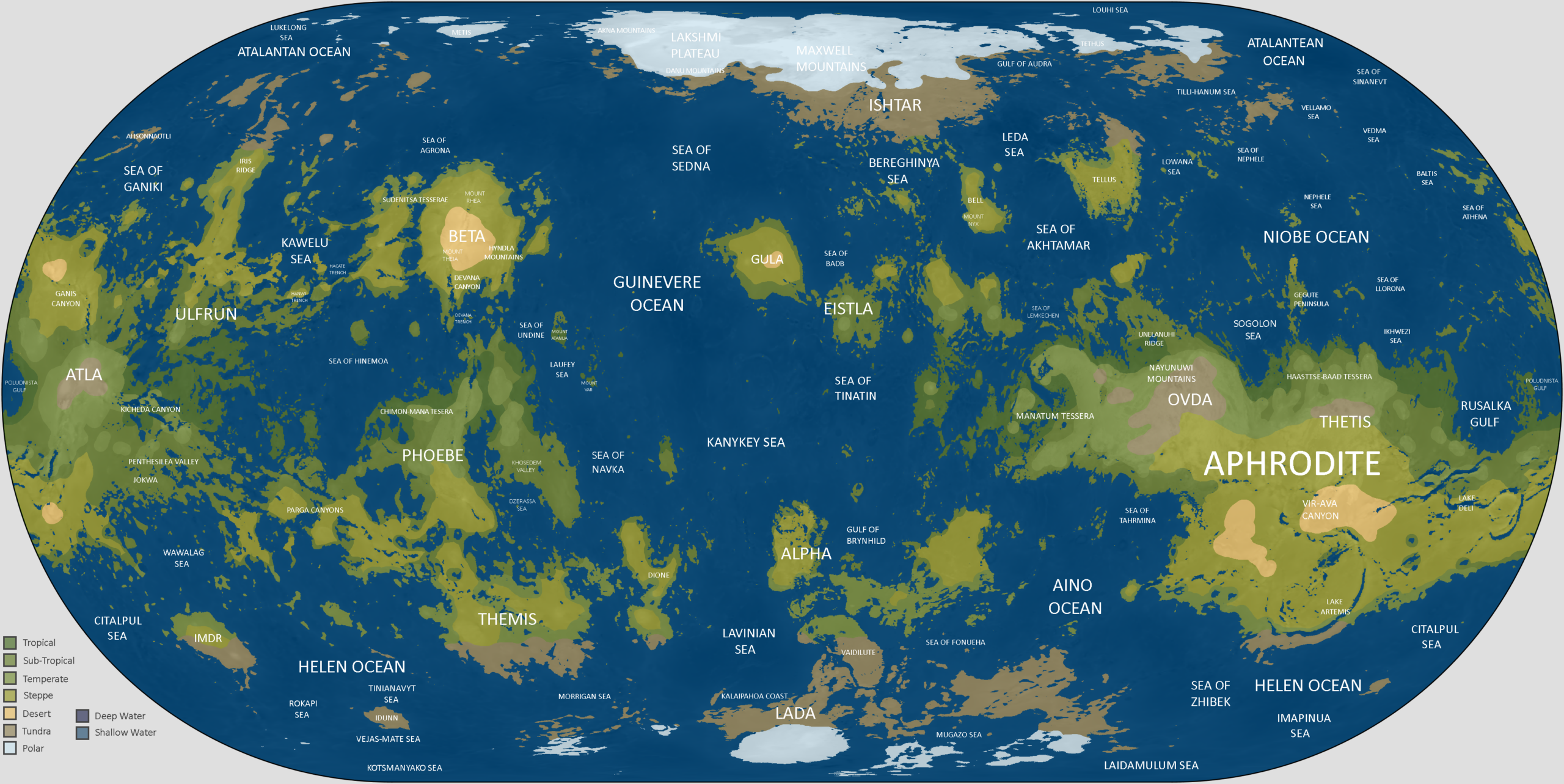 Map of terraformed Venus (2022)