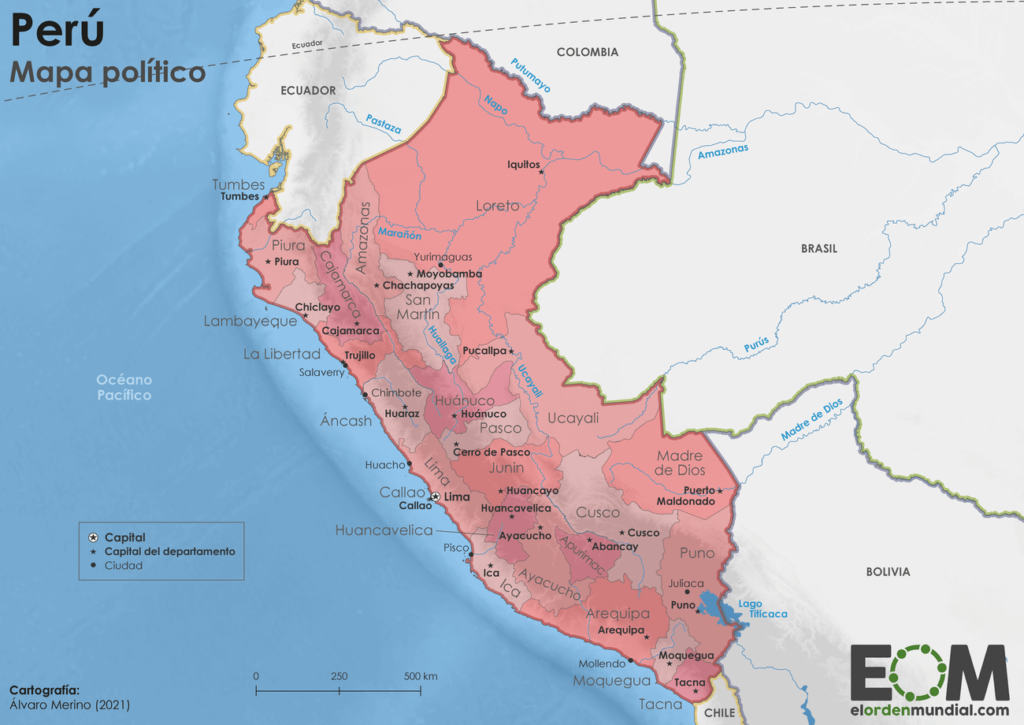Mapa político de Perú (2021)
