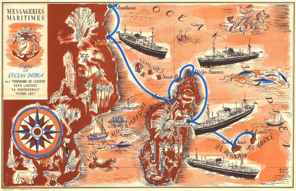La línea del océano Índico de Messageries Maritimes (1952)