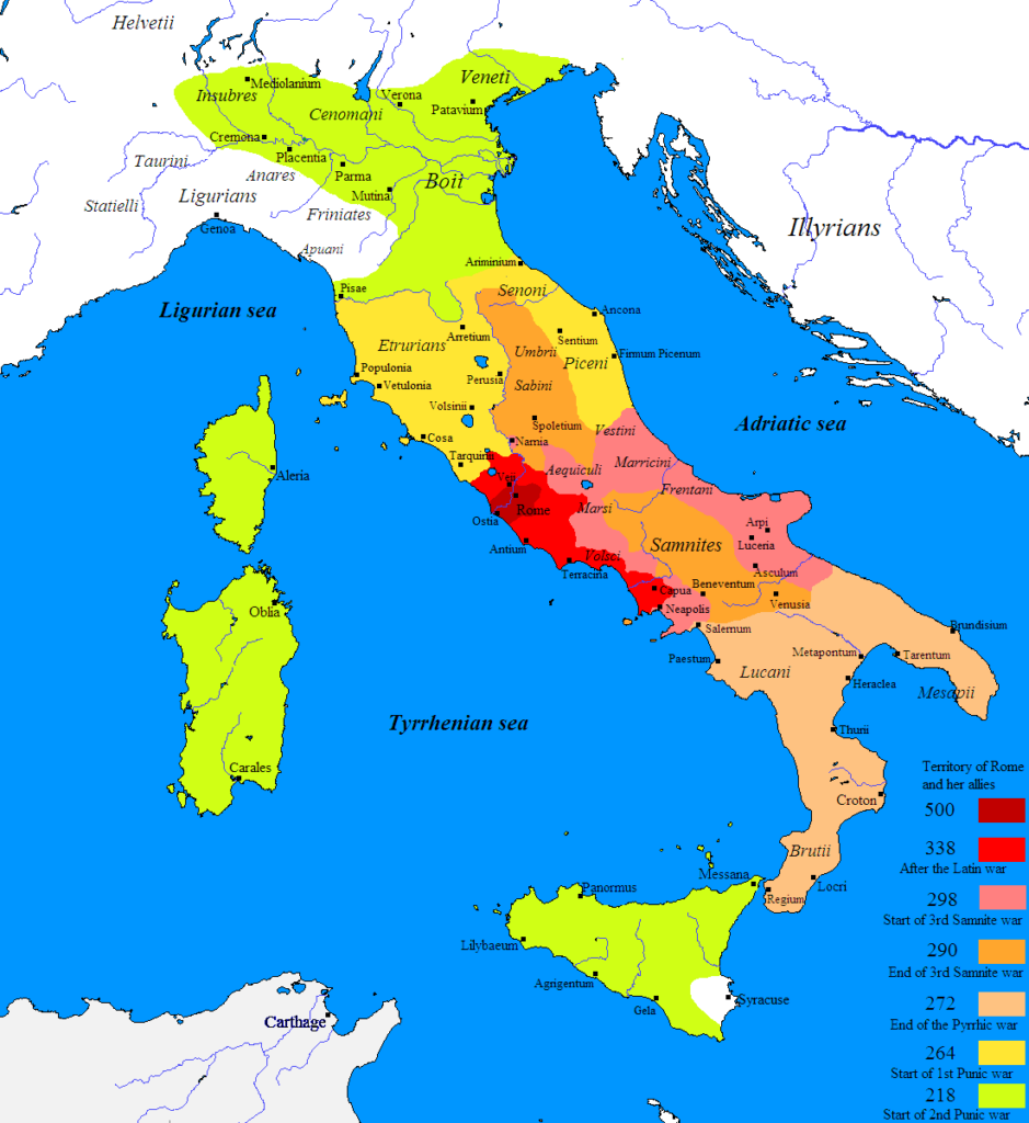La conquista romana de Italia (500 a.C. - 218 a.C)