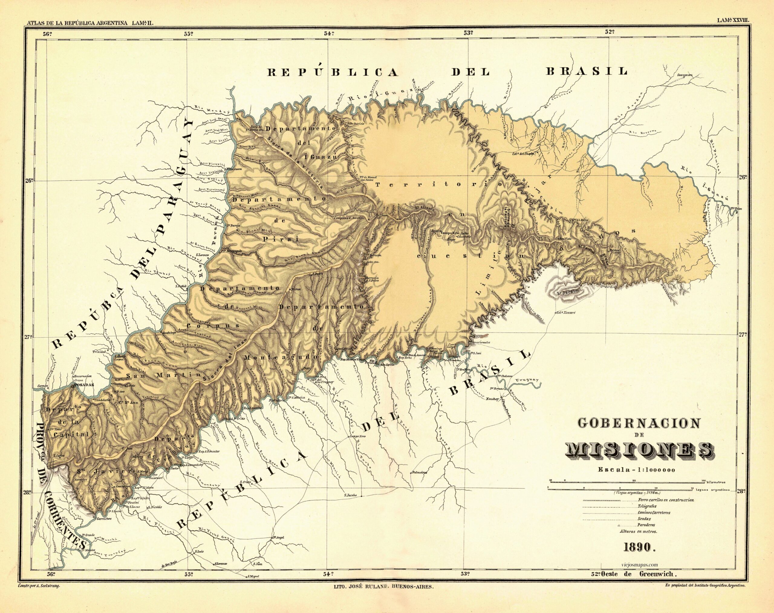 Mapa de la Gobernación de Misiones (1890)