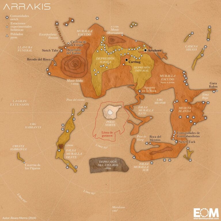 Mapa de Arrakis, Dune (2024) - Mapas Milhaud