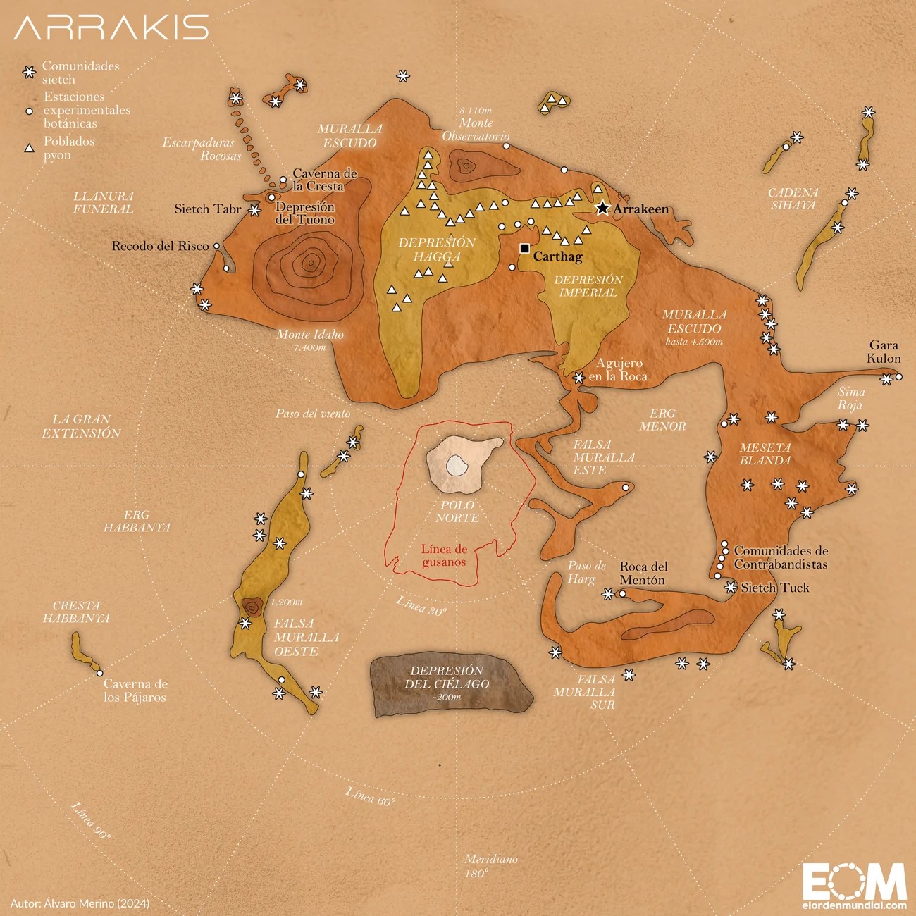 Mapa de Arrakis, Dune (2024)