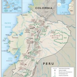 Mapa físico de Ecuador (2011)