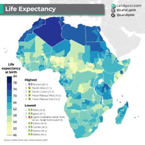Life expectancy in Africa (2023)
