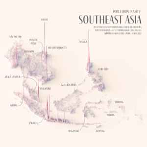 Population density of Southeast Asia (2023)