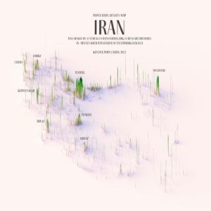 Population density of Iran (2023)