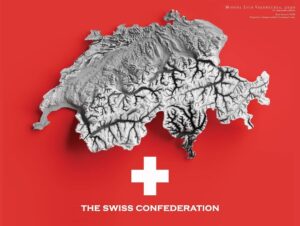 Relief map of Switzerland, by Miguel Valenzuela (2021)