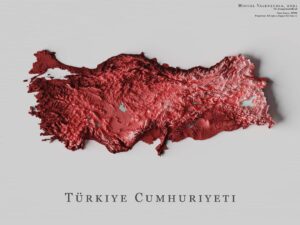 Relief map of Turkey, by Miguel Valenzuela (2021)