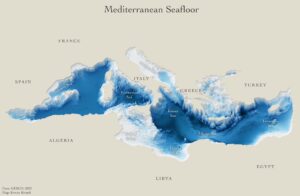 Mapa del fondo del Mar Mediterráneo (2023)