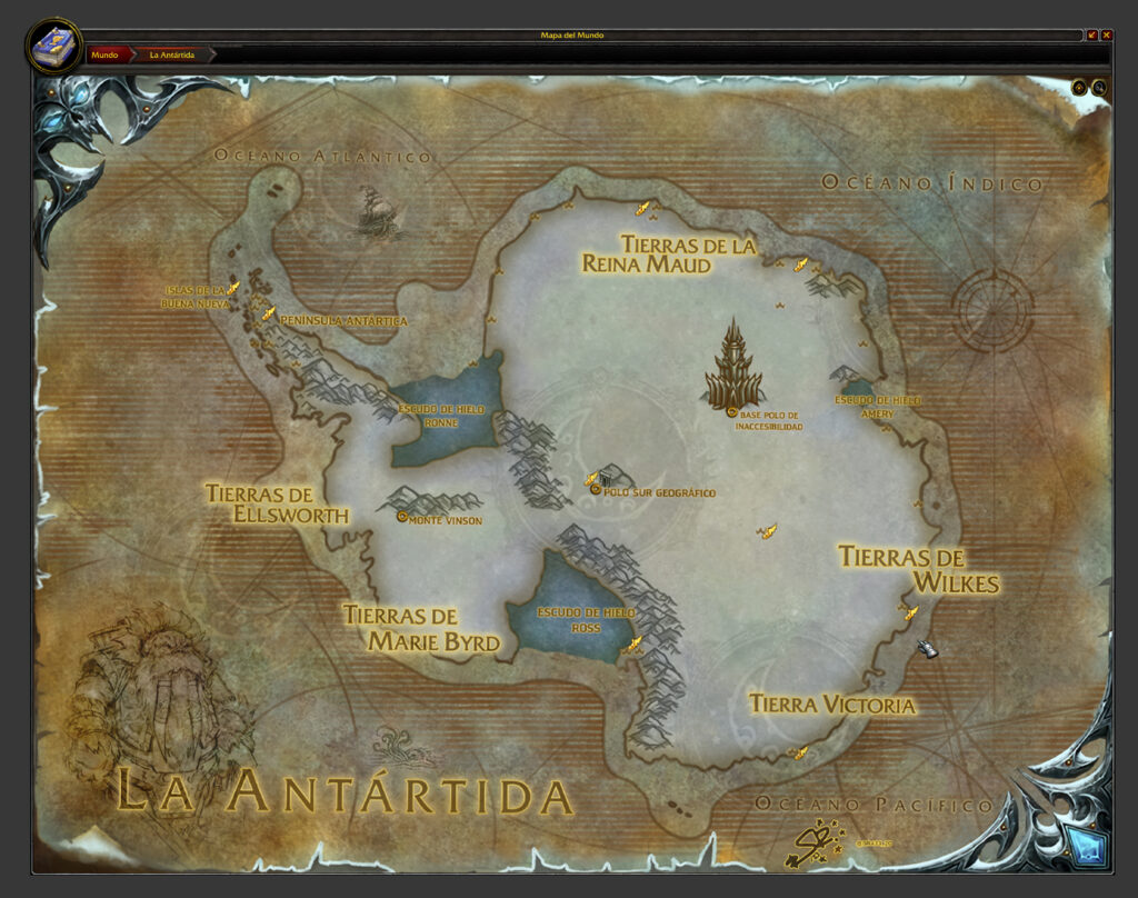 La Antártida, en el estilo de World of Warcraft (2023)