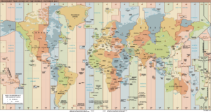 Mapa de las zonas horarias del mundo (2015)