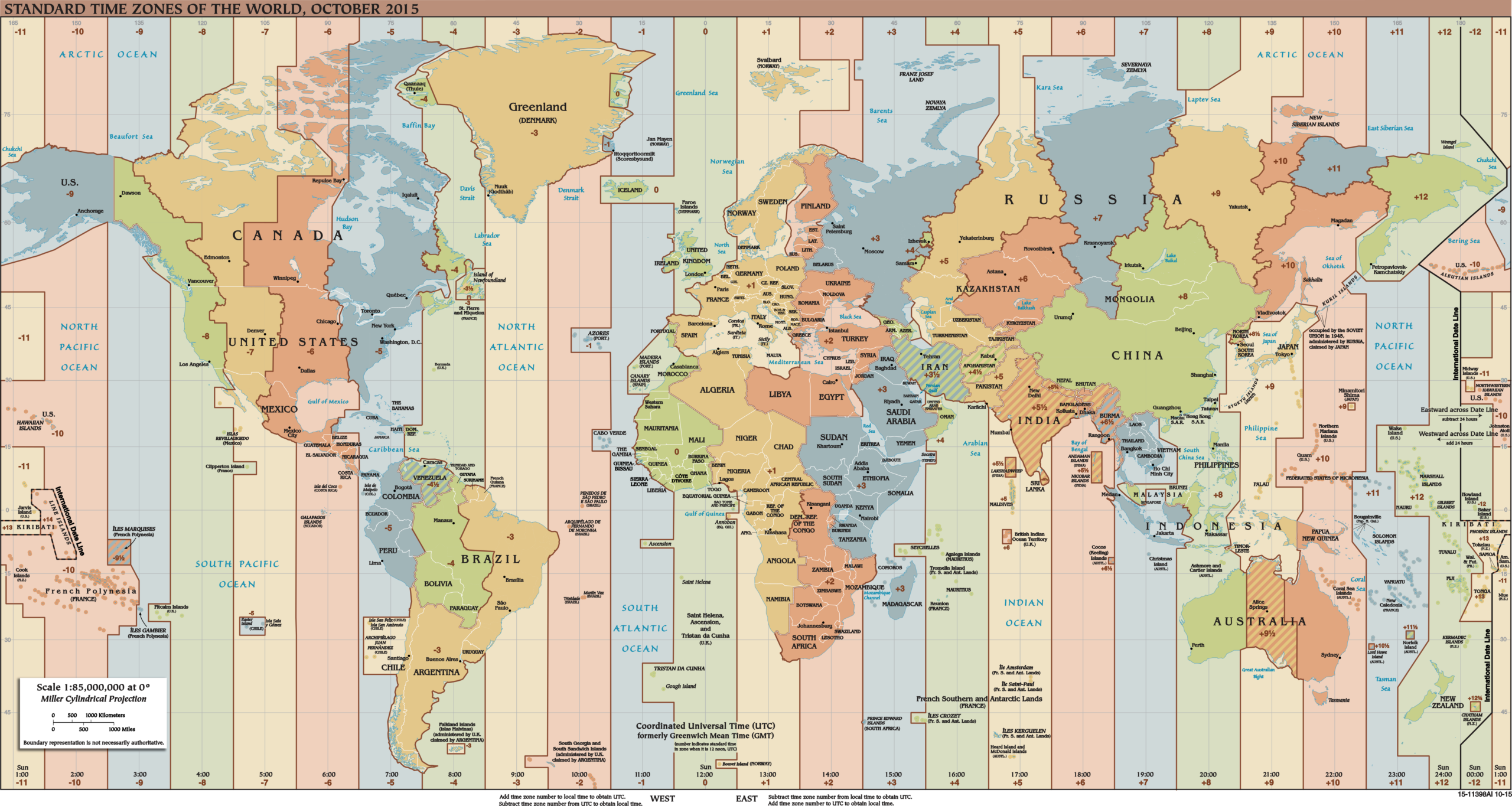 Map of world time zones (2015) Map of world time zones (2015)