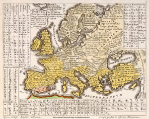 Linguistic map of Europe (1741)