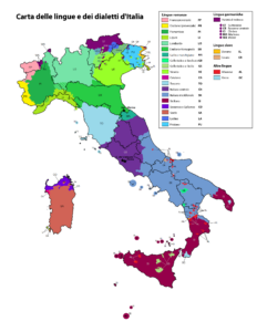 Linguistic map of Italy (2011)