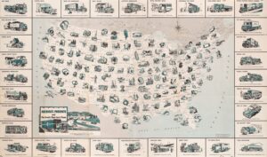 American products and lorries that can transport them (1958)