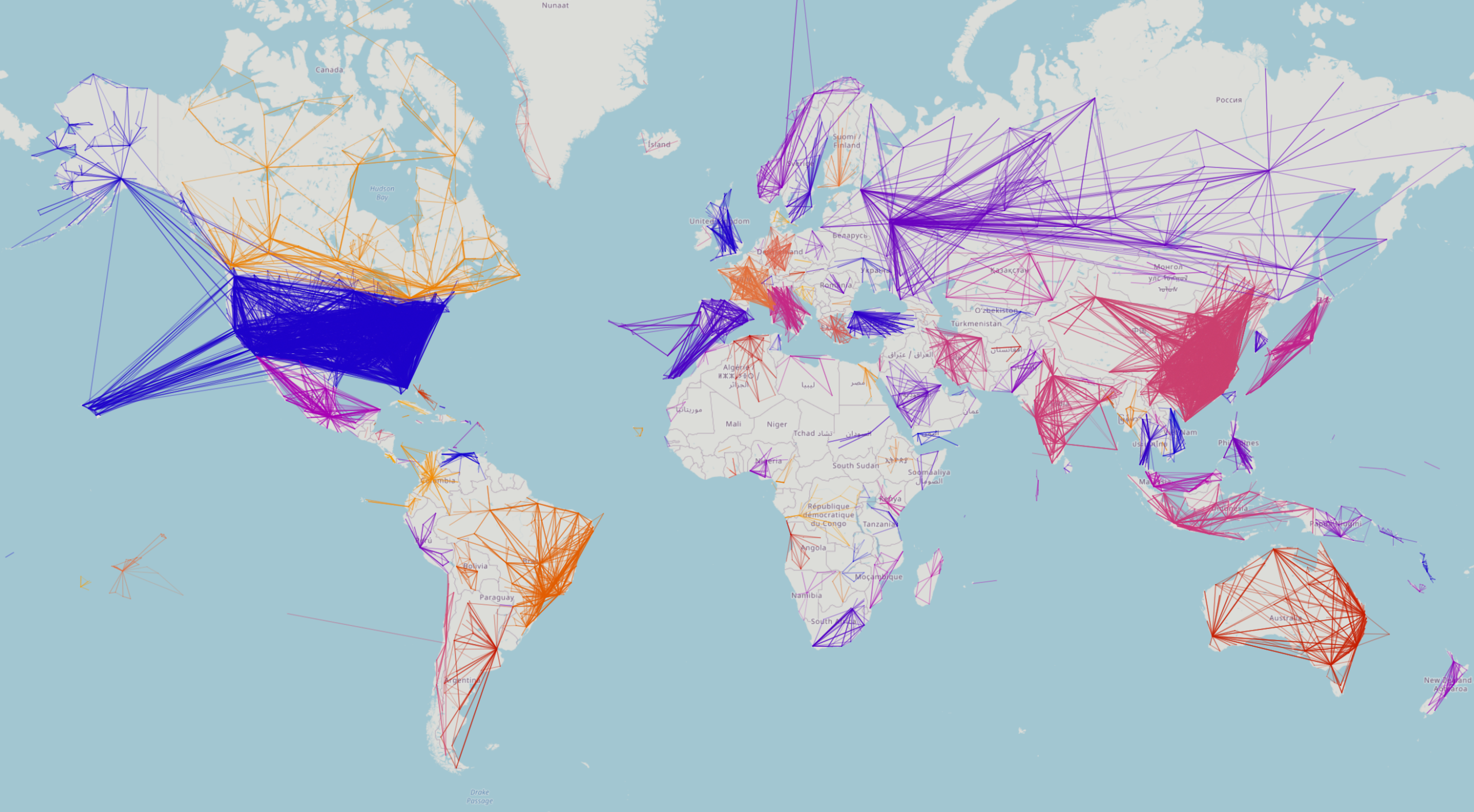Map of domestic air routes (2021)