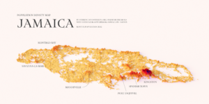 Population density of Jamaica (2023)
