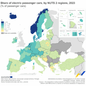 Electric cars in Europe (2025)