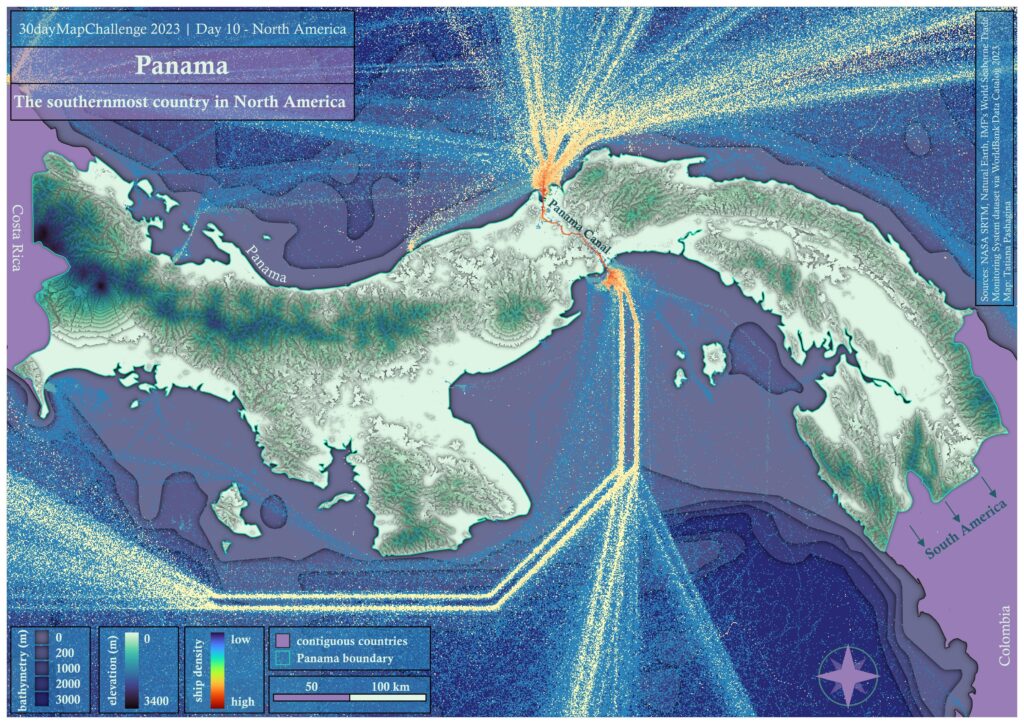 Maritime traffic in the Panama Canal (2023)