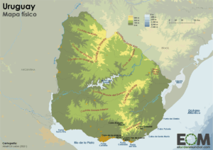 Physical map of Uruguay (2021)