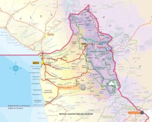 Map of the Arica and Parinacota region, Chile (2023)