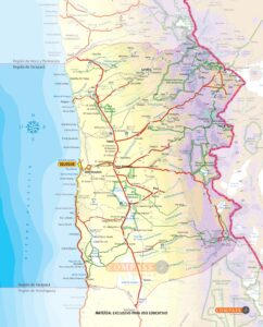 Mapa de la región de Tarapacá, Chile (2023)