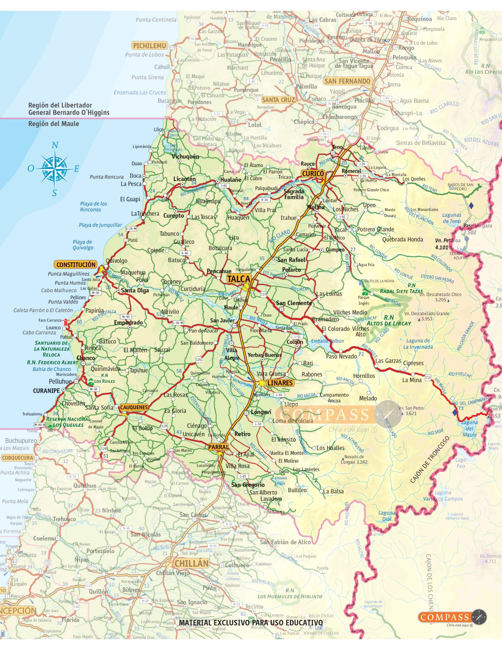 Mapa de la región del Maule, Chile (2023) Mapa de la región del Maule, Chile (2023)
