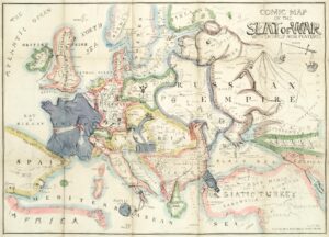 The first satirical map of Europe (1854)