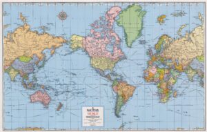 Mapamundi educativo estadounidense (1987)