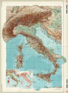 Physical map of Italy (1952)