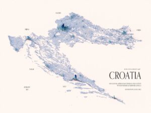 Population density of Croatia (2022)