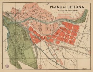 Map of Gerona, by Alberto Martín (1918)
