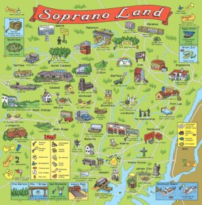 The locations of The Sopranos (2002)