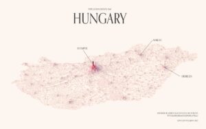 Densidad de población de Hungría (2022)