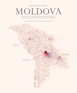 Population density of Moldova (2023)